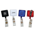 Retractable Swirl Square Badge Holder with Alligator Clip (45 Days)
